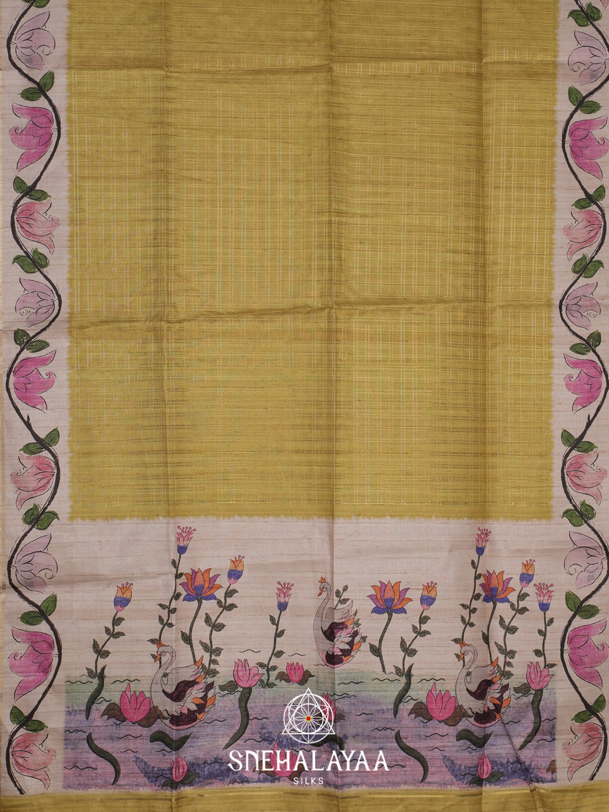 Olive Gold Tussar Saree