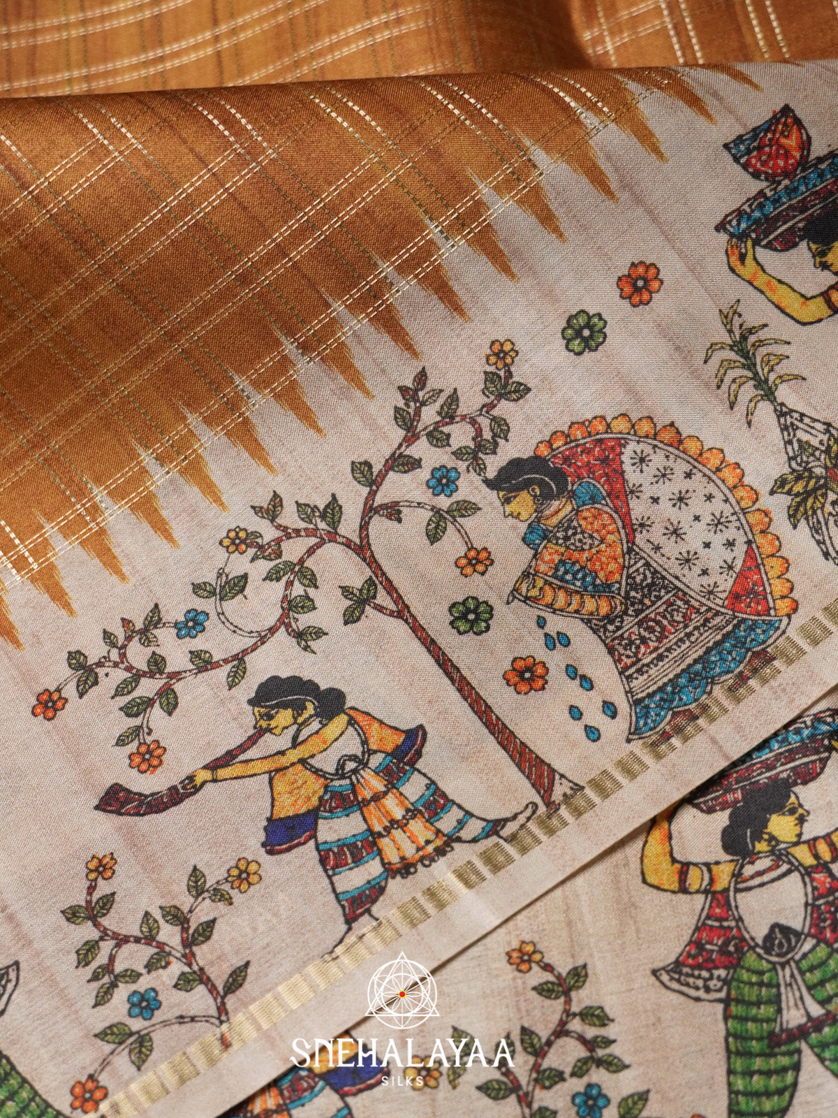Copper Brown Tussar Saree