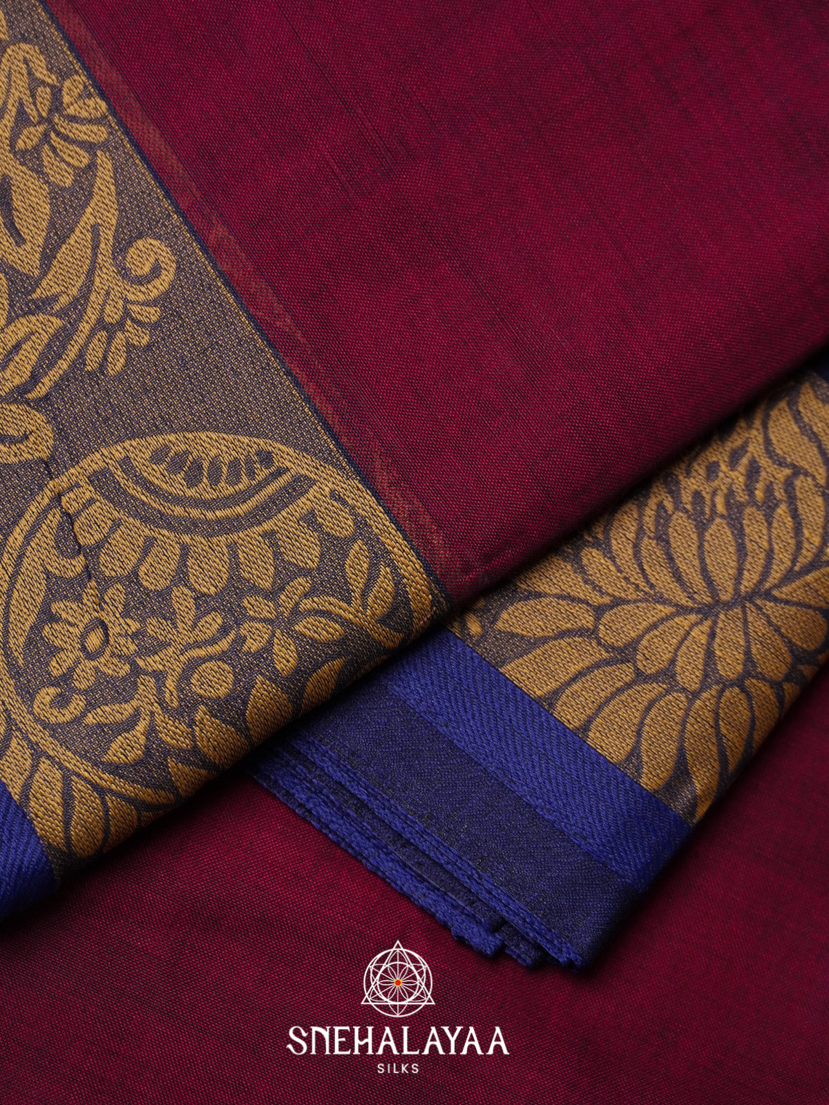 Magenta Bengal Cotton Saree