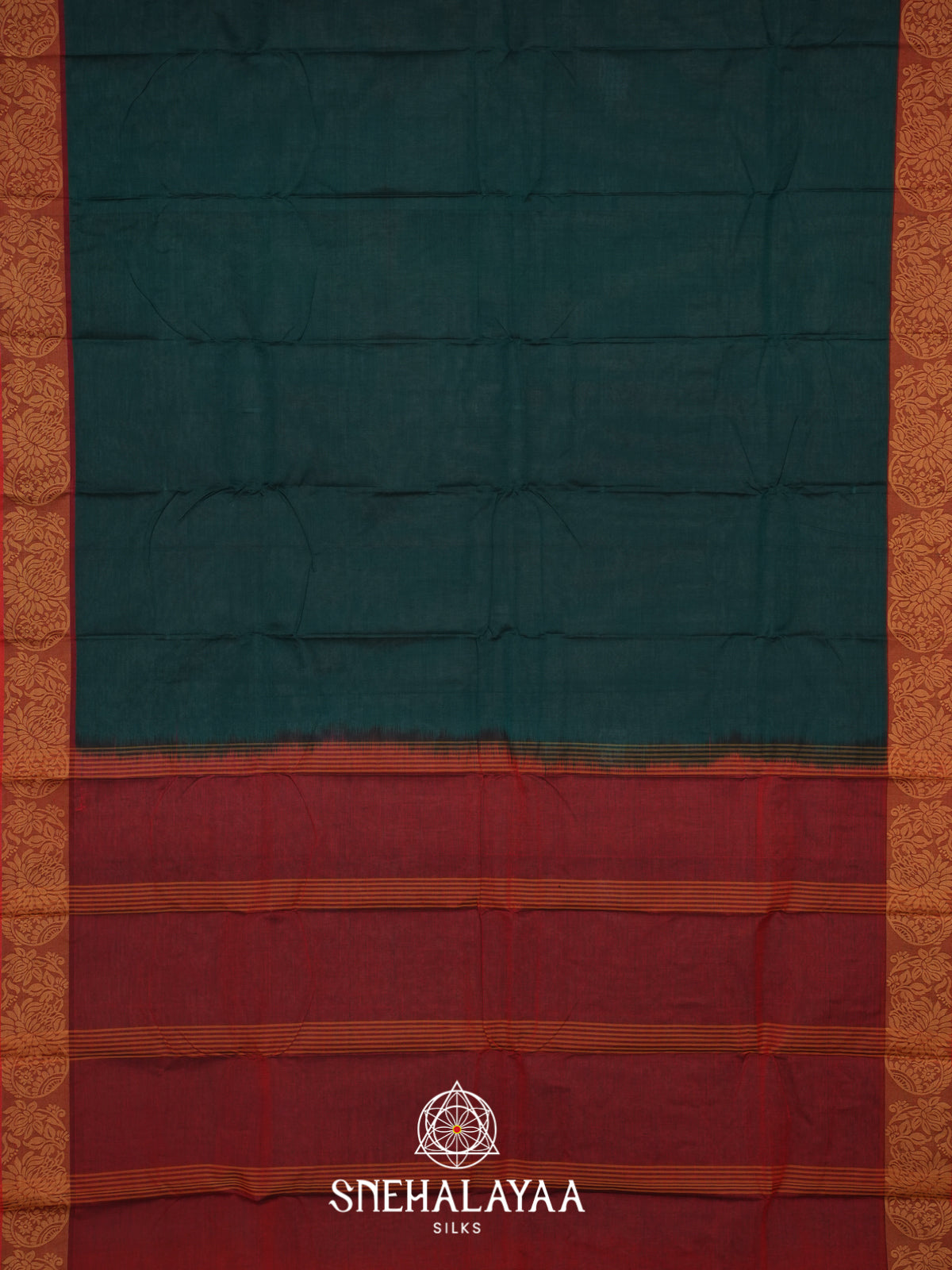 Peacock Green Bengal Cotton Saree