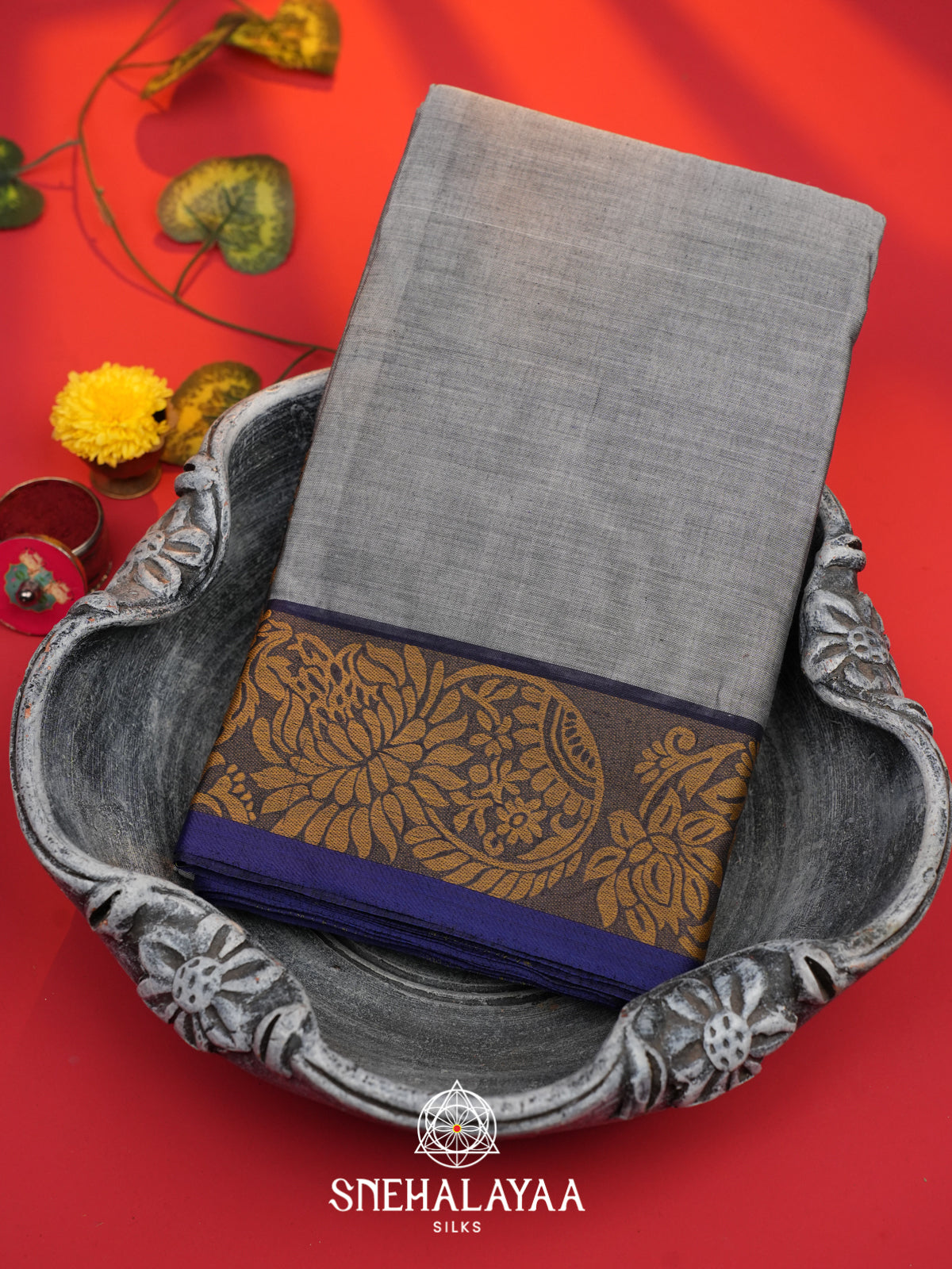 Grey Bengal Cotton Saree