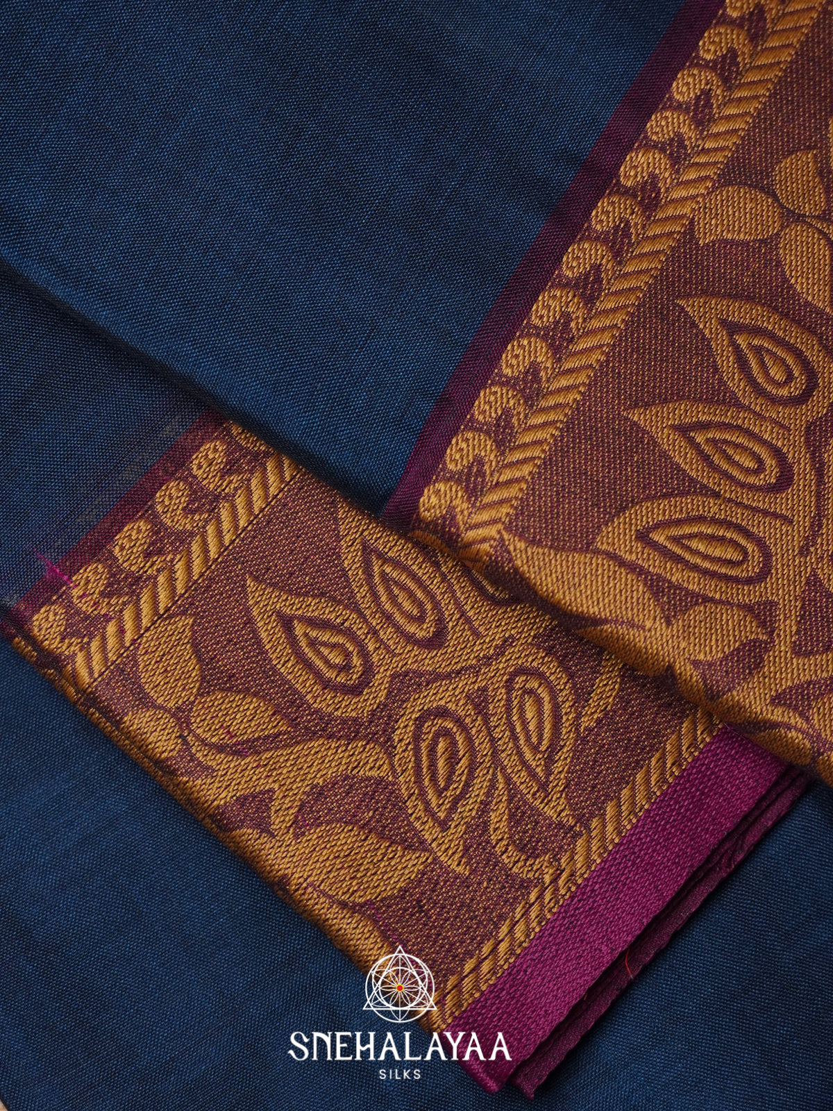 Peacock Blue Bengal Cotton Saree
