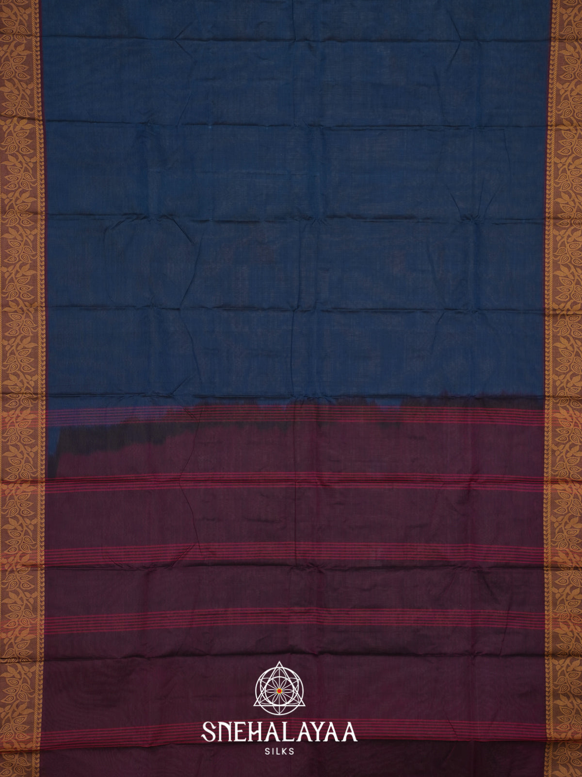 Peacock Blue Bengal Cotton Saree