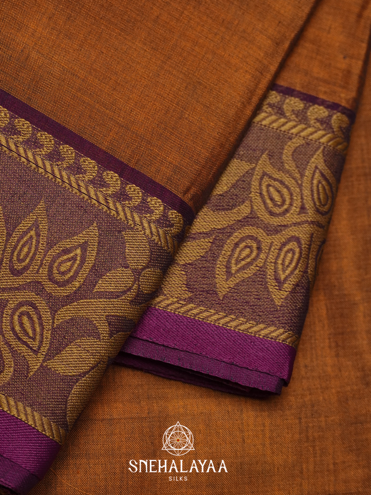 Burnt Orange Bengal Cotton Saree