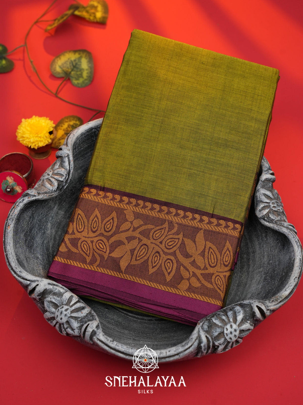 Mehendi Green Bengal Cotton Saree
