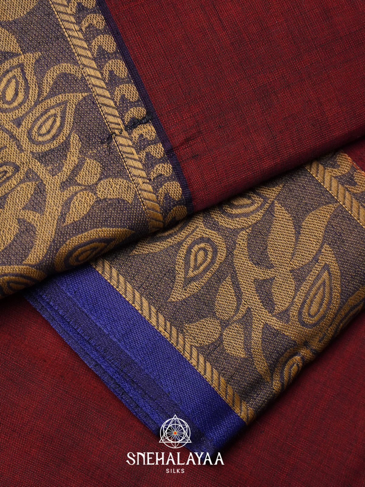 Maroon Bengal Cotton Saree