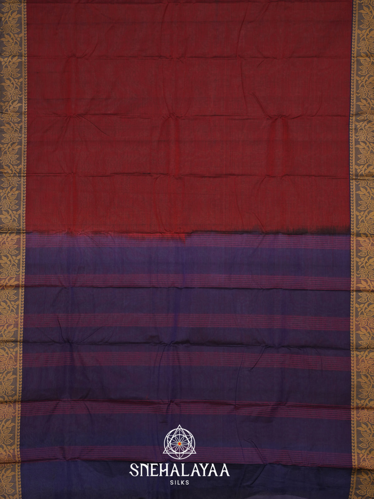 Maroon Bengal Cotton Saree