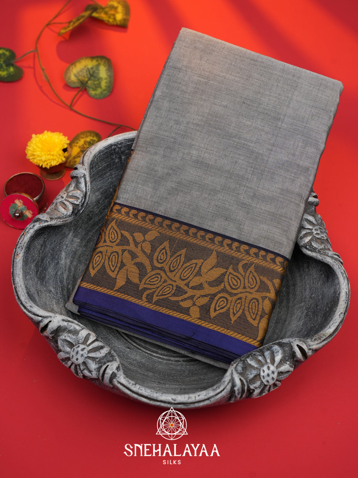 Grey Bengal Cotton Saree