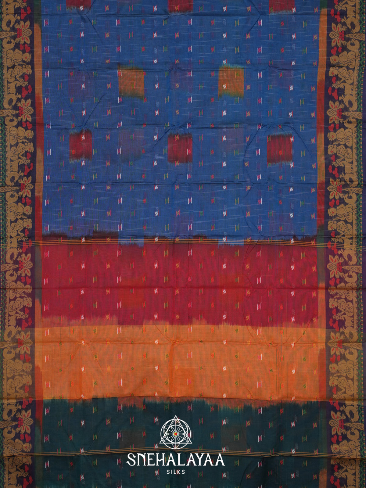 Blue Bengal Cotton Saree