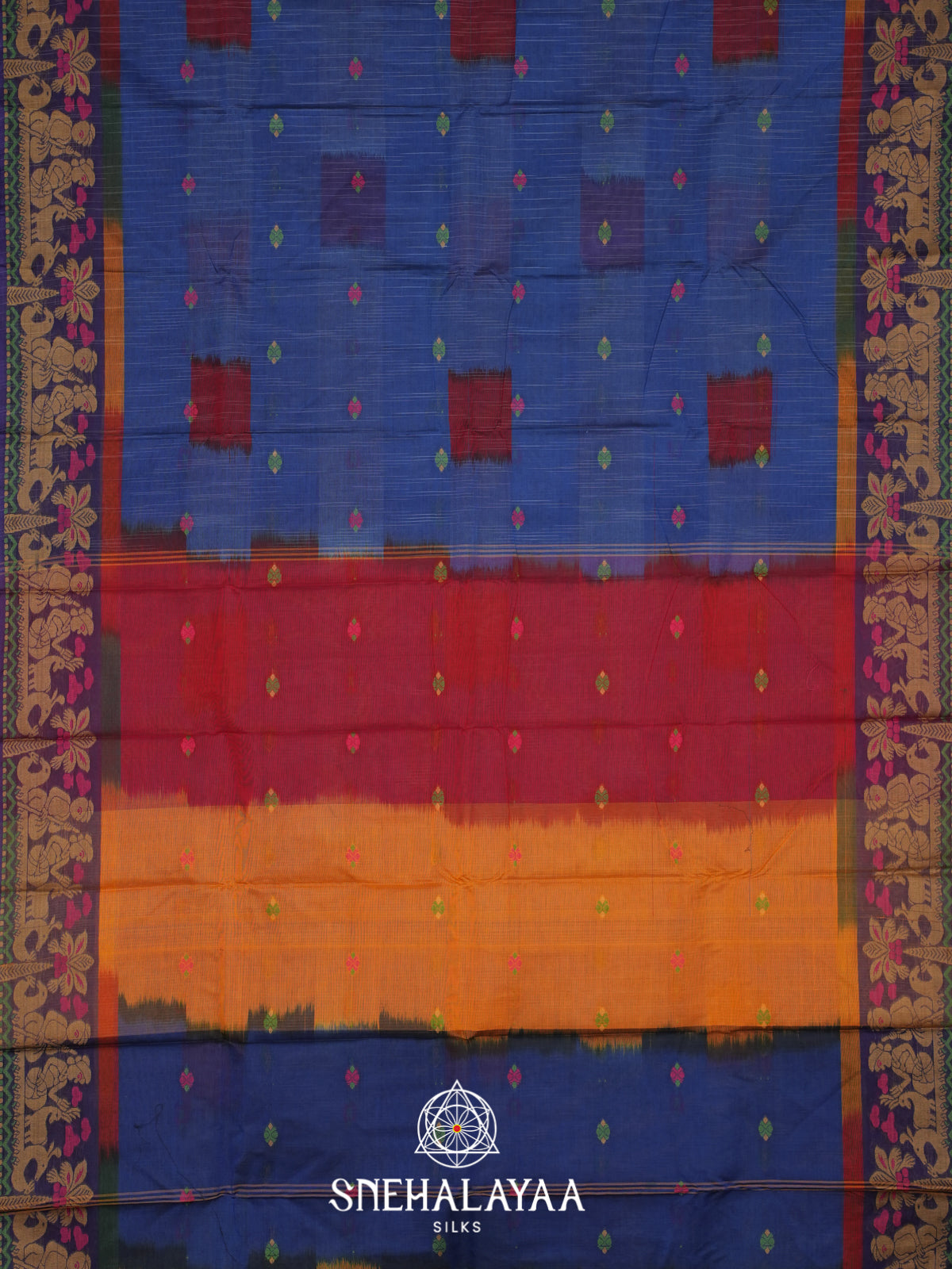 Blue Bengal Cotton Saree