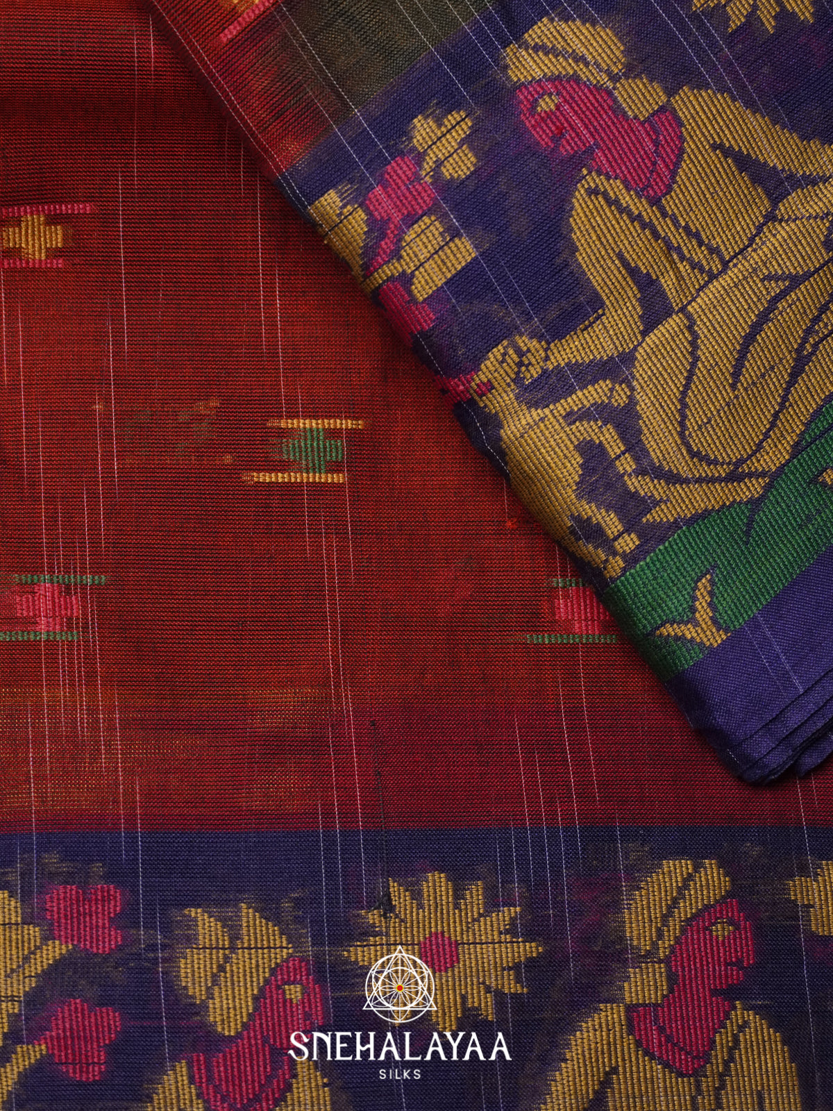 Maroon Bengal Cotton Saree