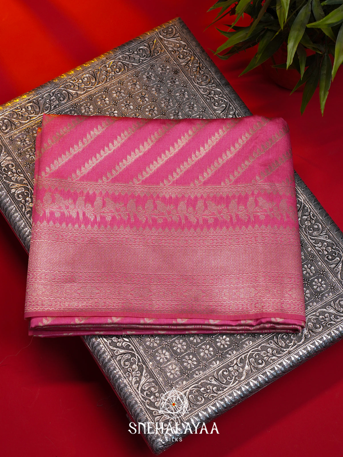 Pink Jute Saree