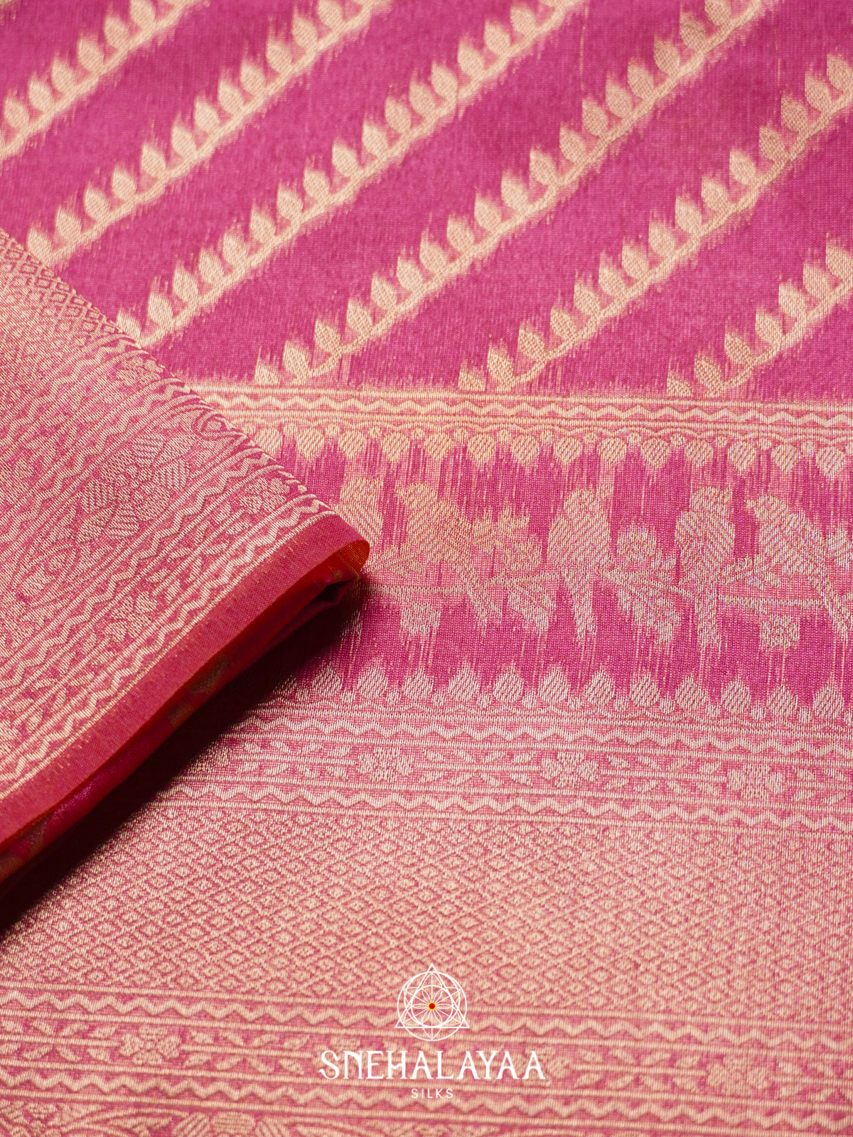 Pink Jute Saree