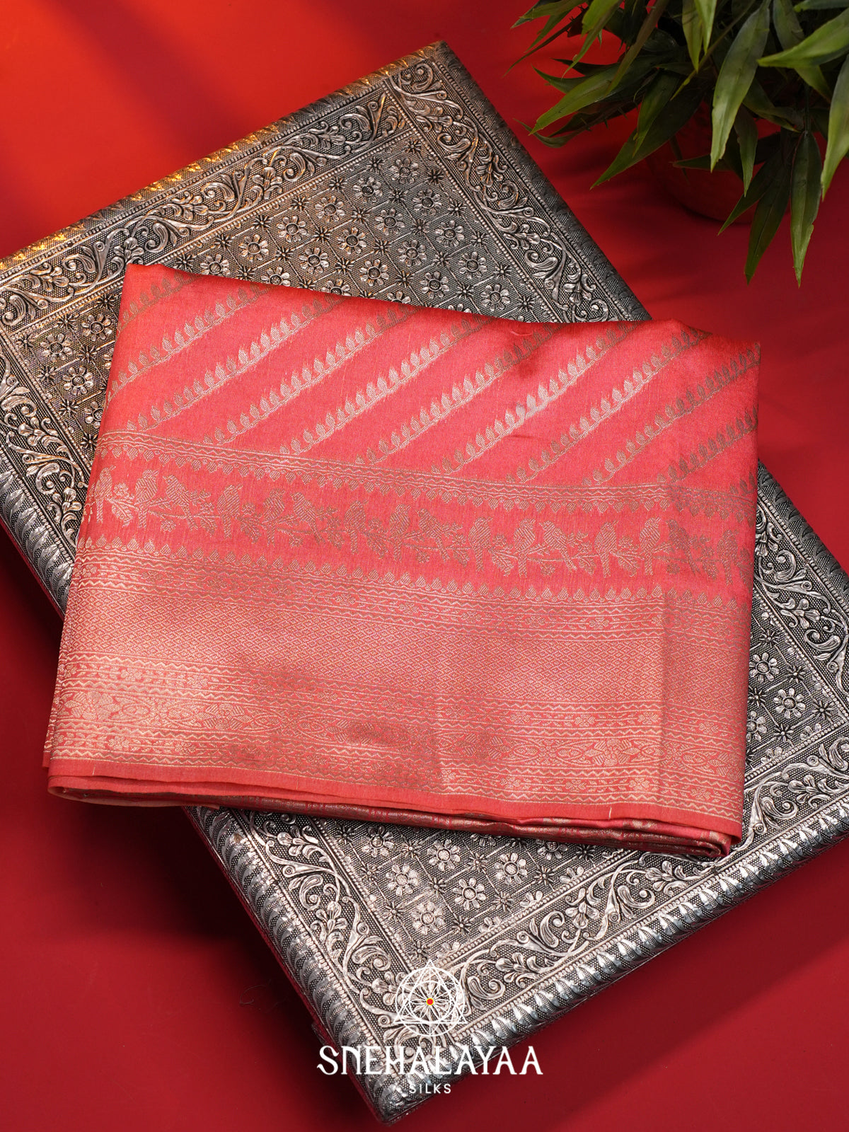Peach Jute Saree