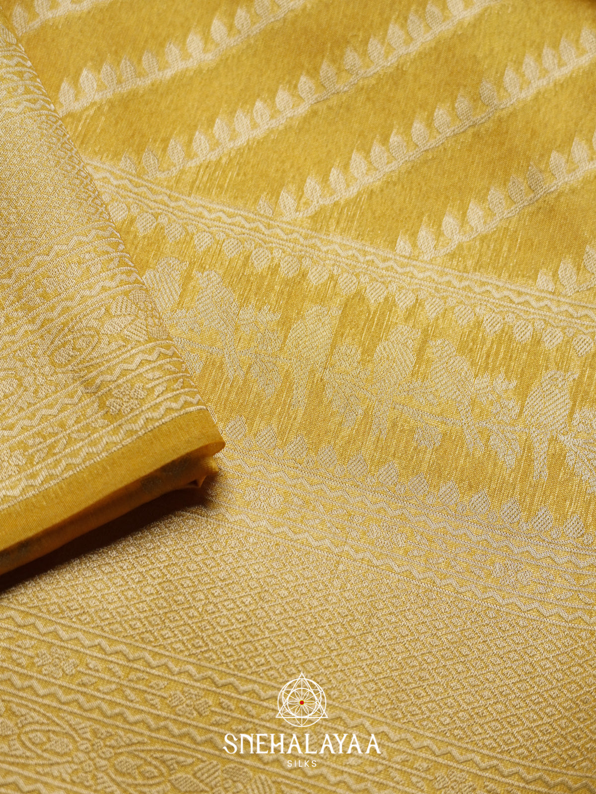 Yellow Jute Saree