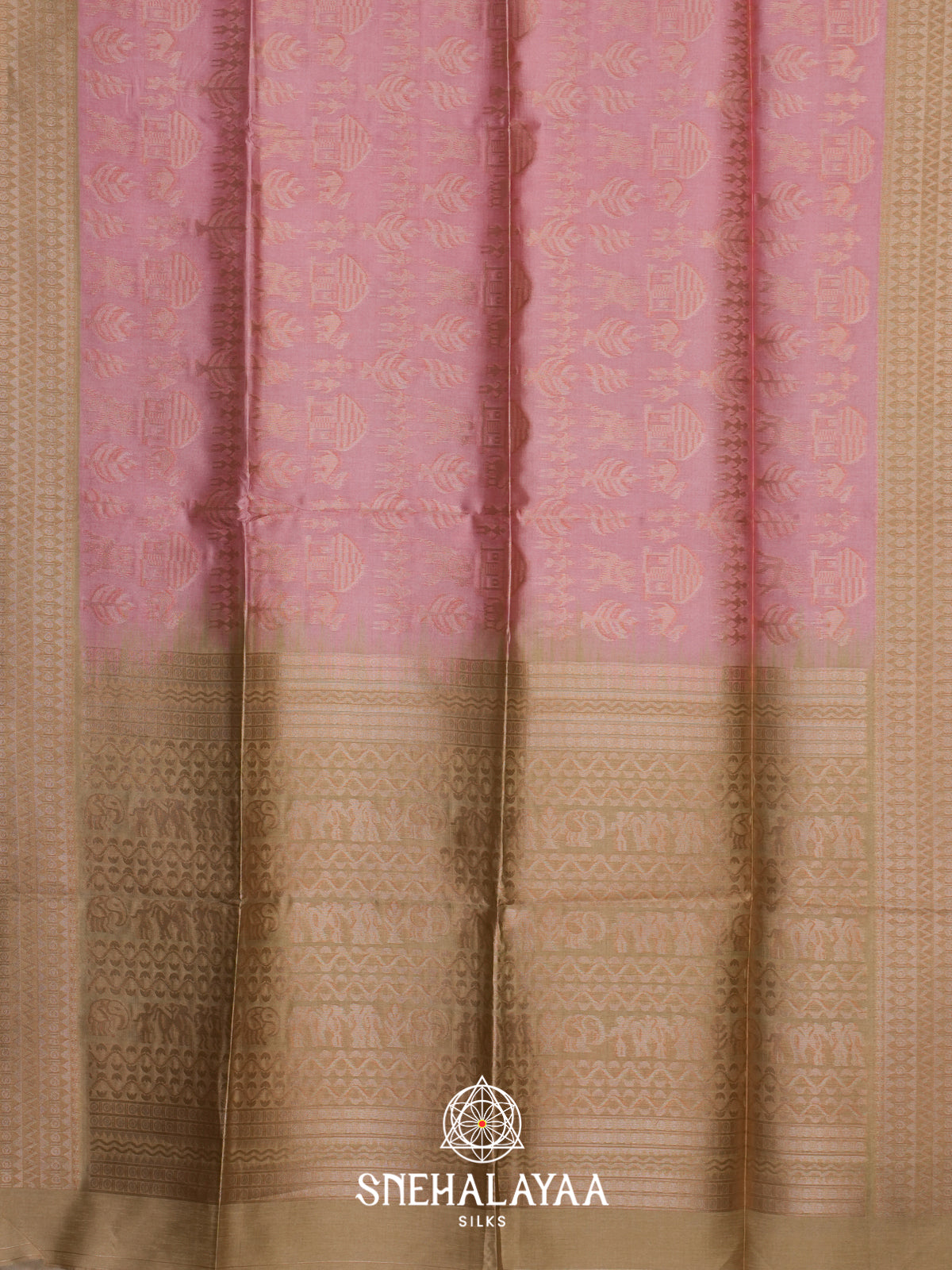 Onion Pink Jute Saree