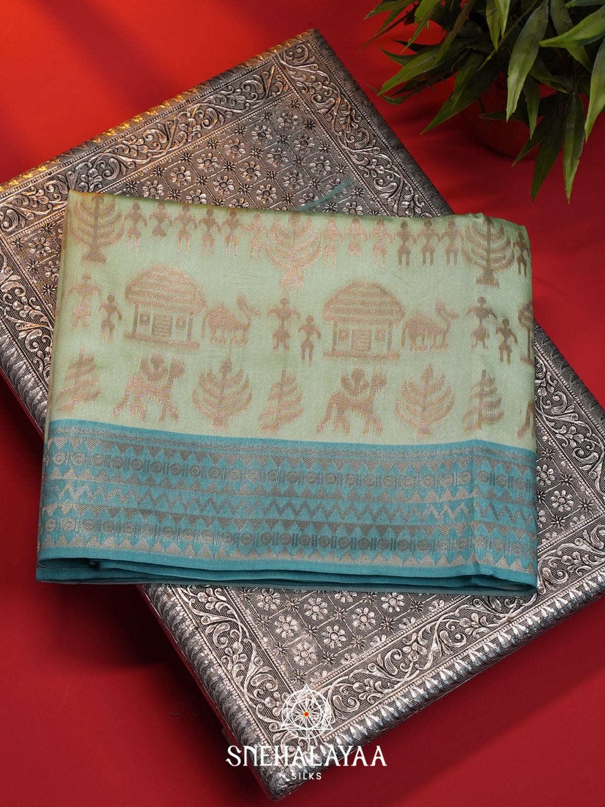 Sea Green Jute Saree