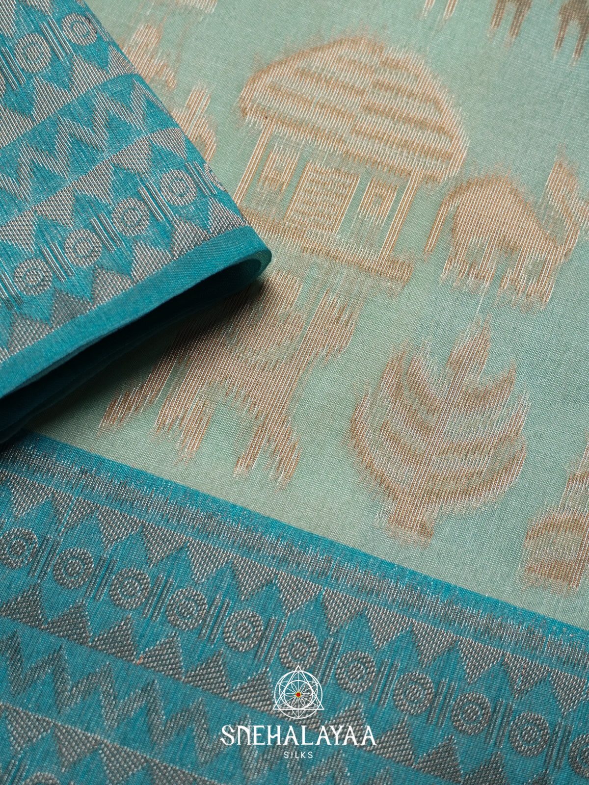 Sea Green Jute Saree