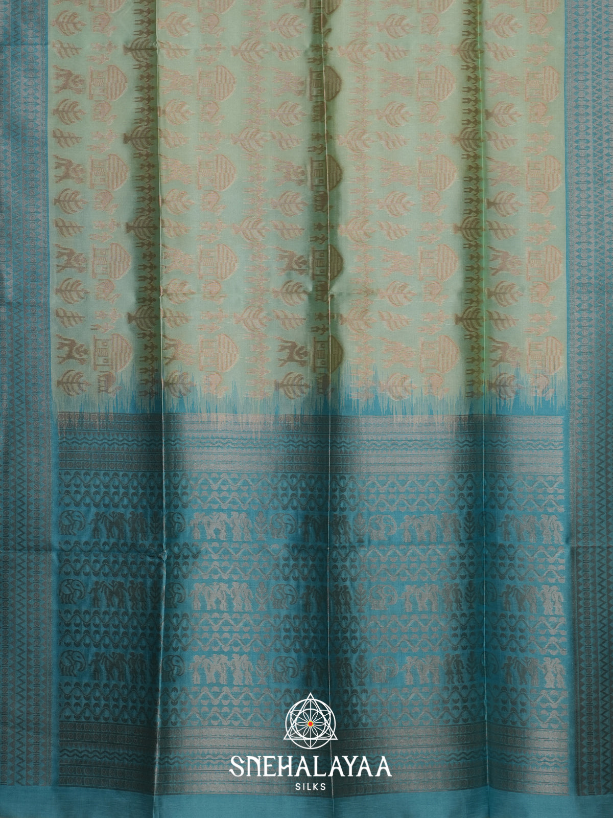 Sea Green Jute Saree