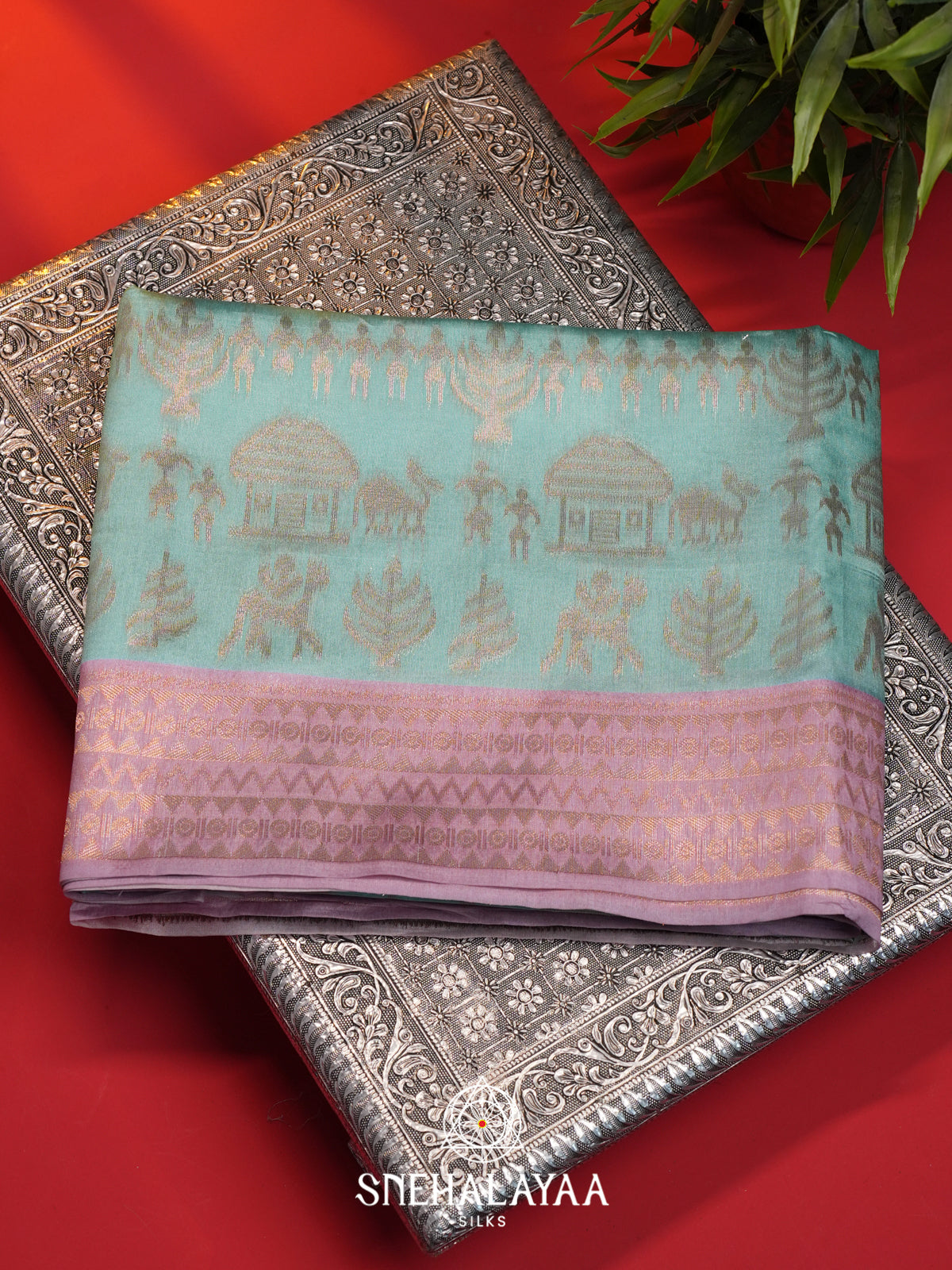 Blue Jute Saree
