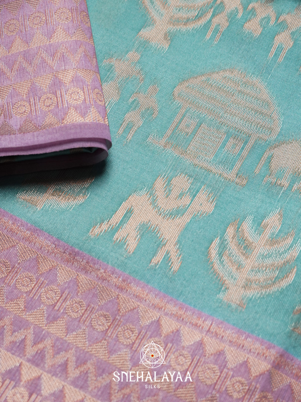 Blue Jute Saree