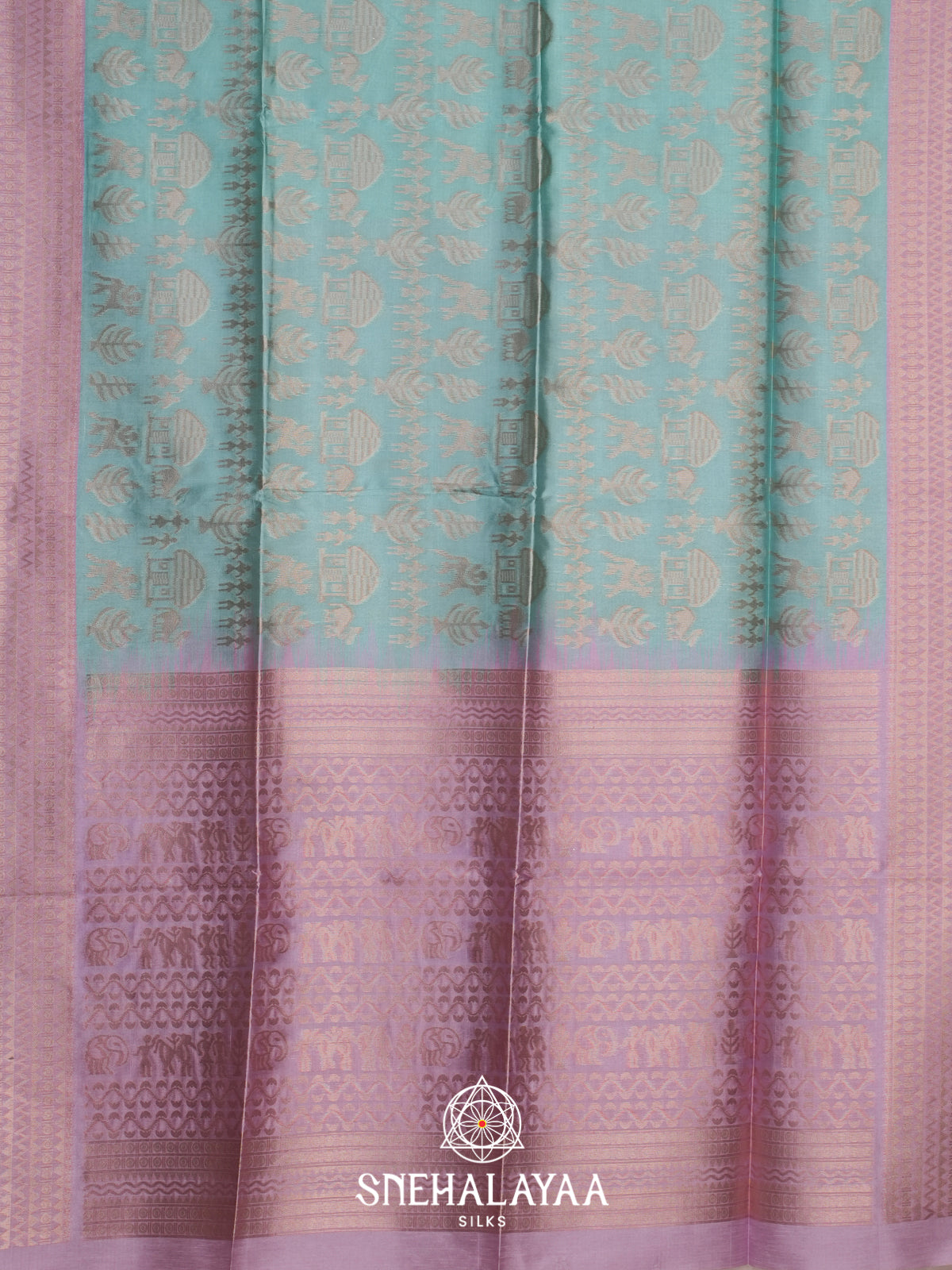 Blue Jute Saree