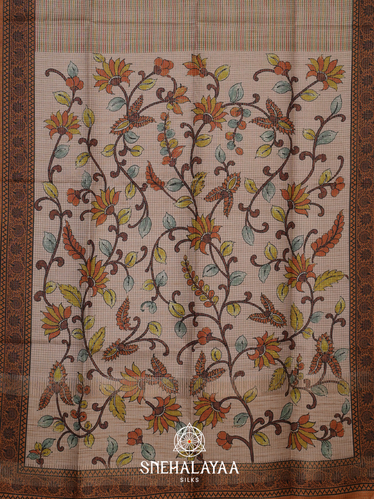 Cream Tussar Saree