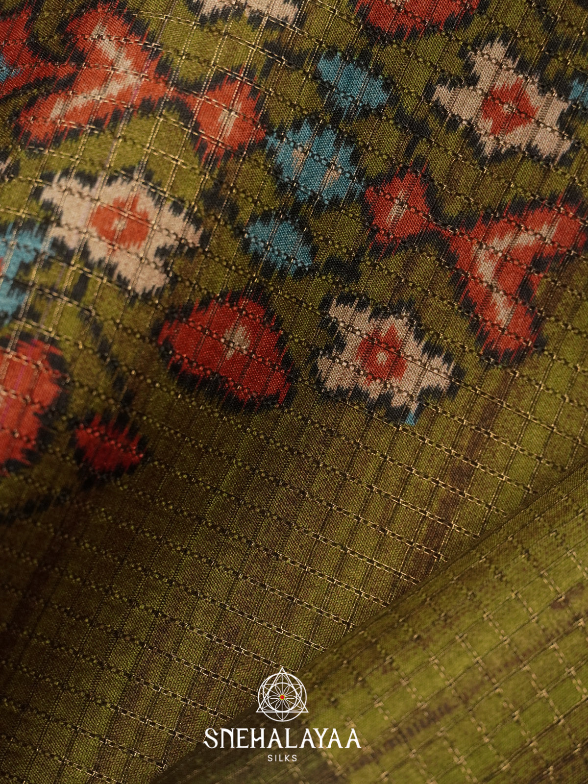 Olive Green Tussar Saree