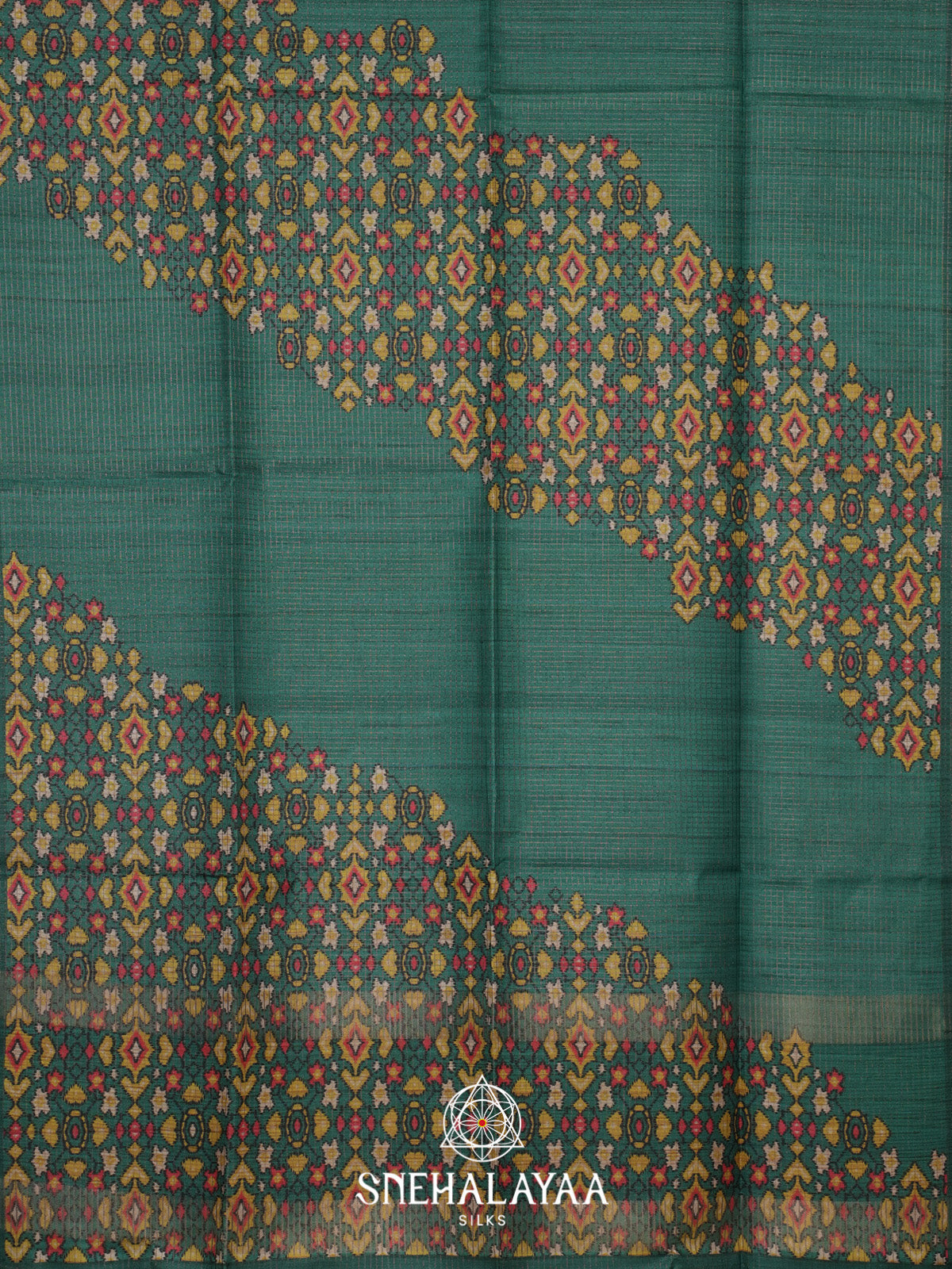 Bottle Green Tussar Saree