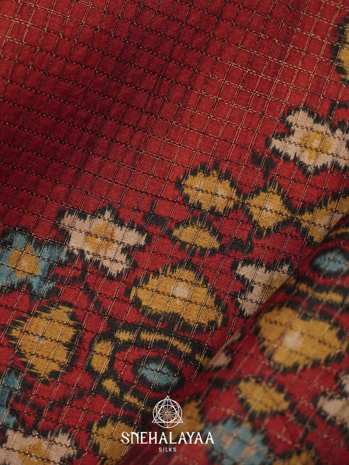 Brick Red Tussar Saree