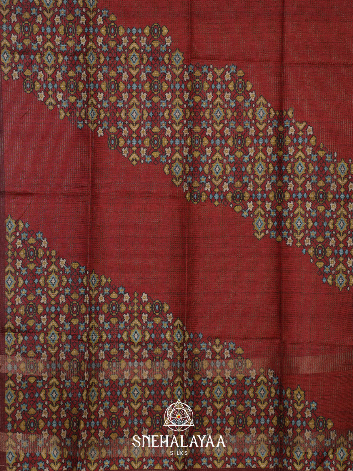 Brick Red Tussar Saree