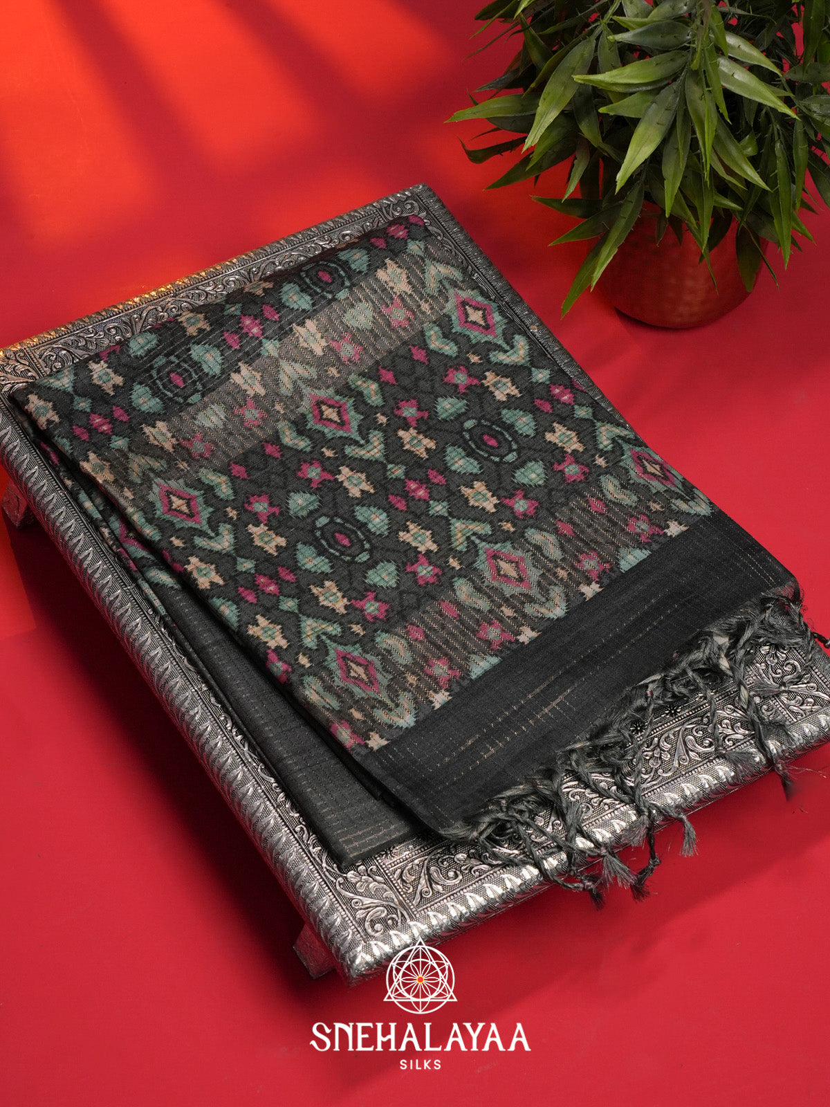 Black Tussar Saree