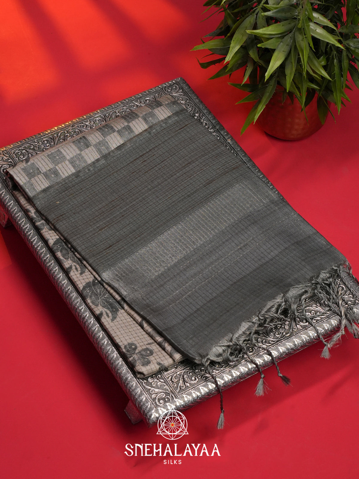 Off White Tussar Saree