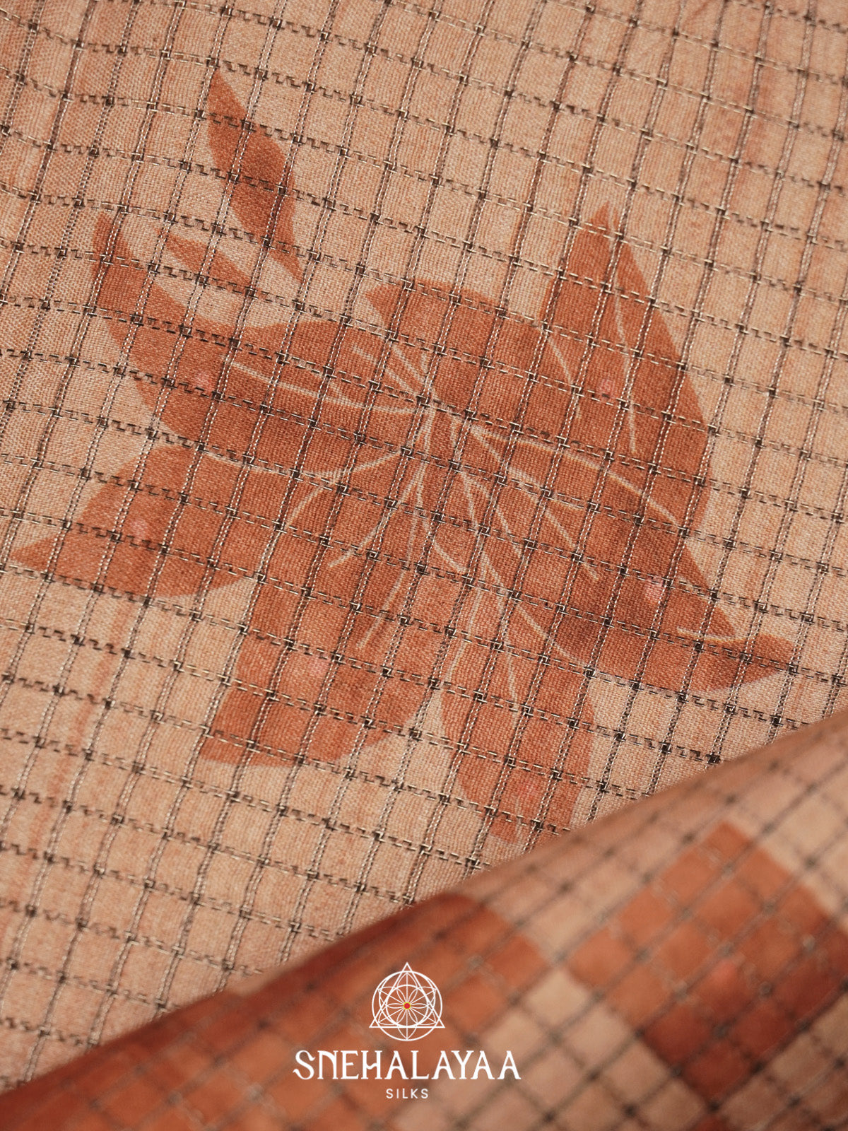 Pale Orange Tussar Saree