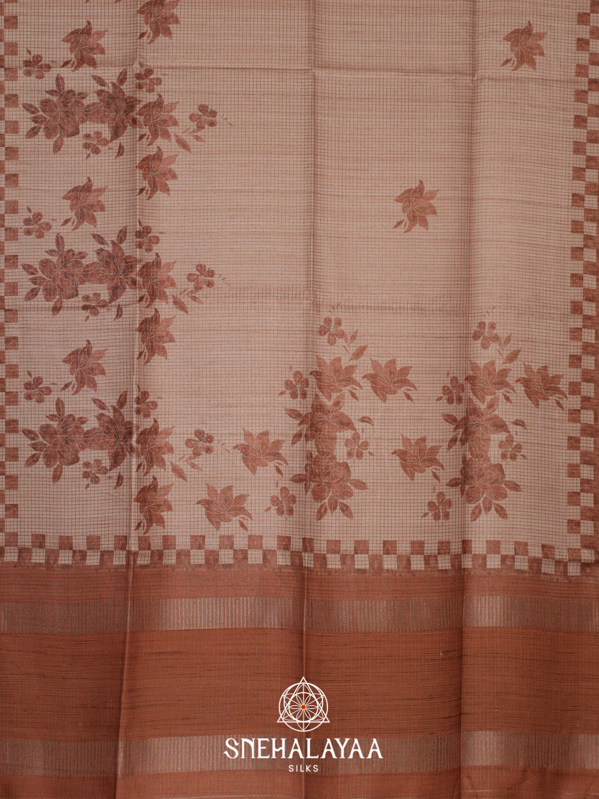 Pale Orange Tussar Saree