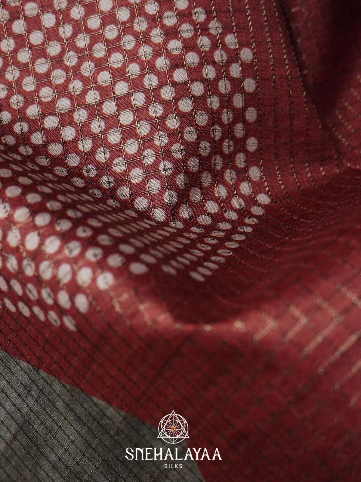 Burgundy Tussar Saree