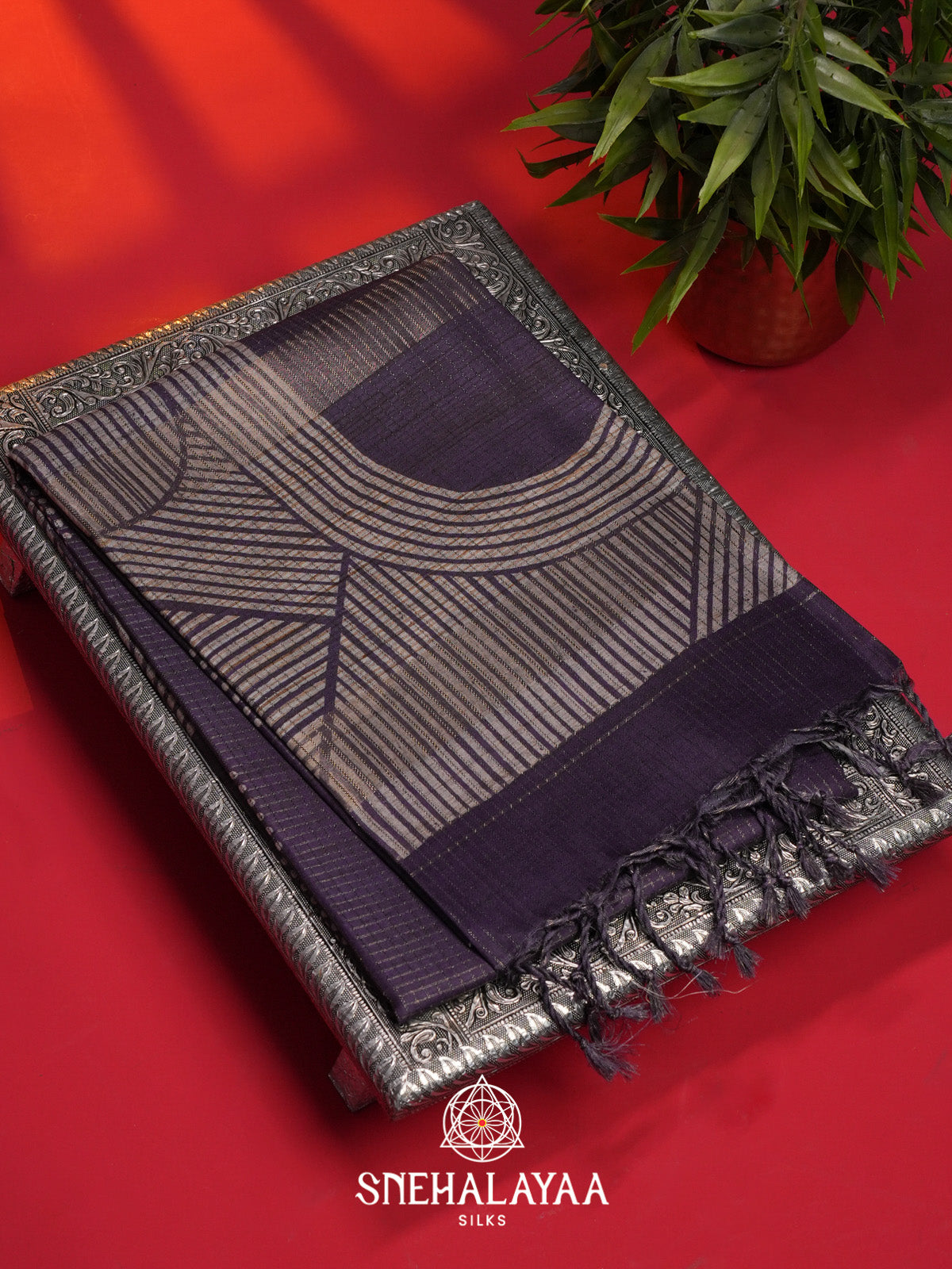 Purple Tussar Saree