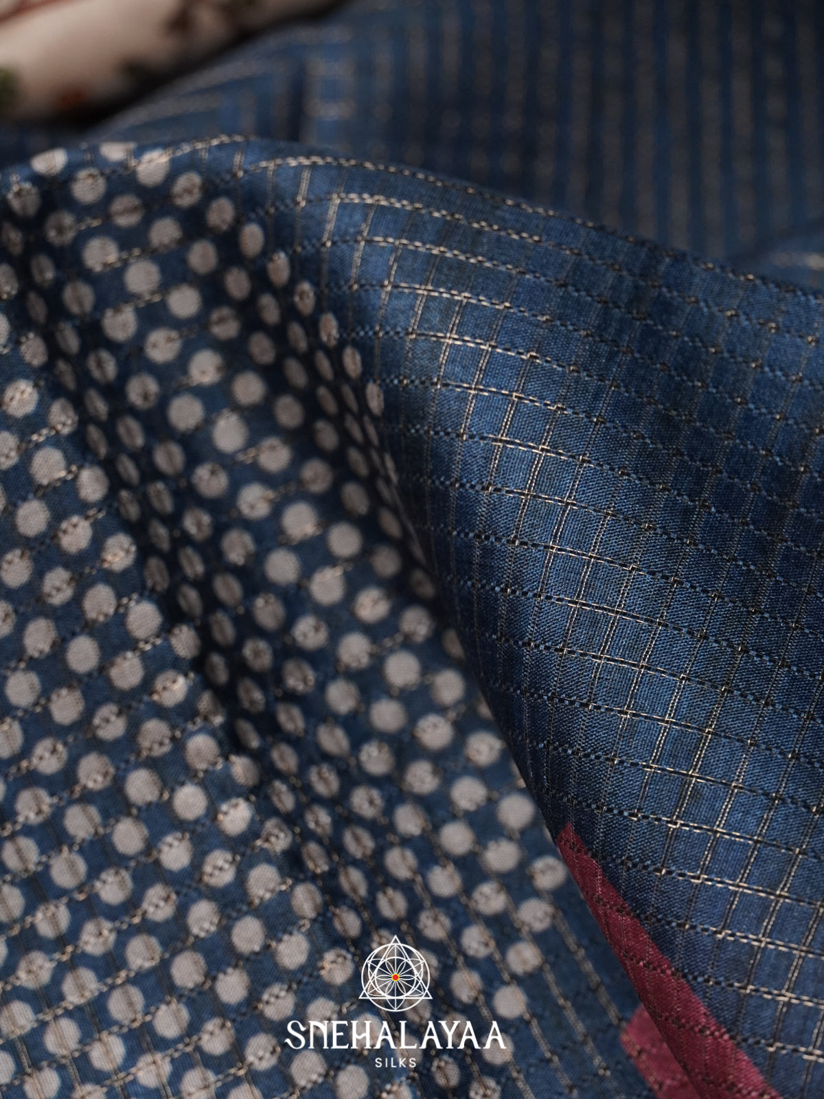 Indigo Blue Tussar Saree