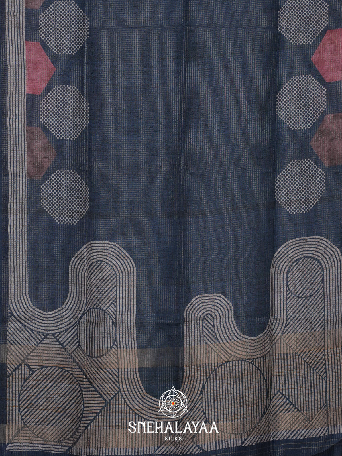Indigo Blue Tussar Saree