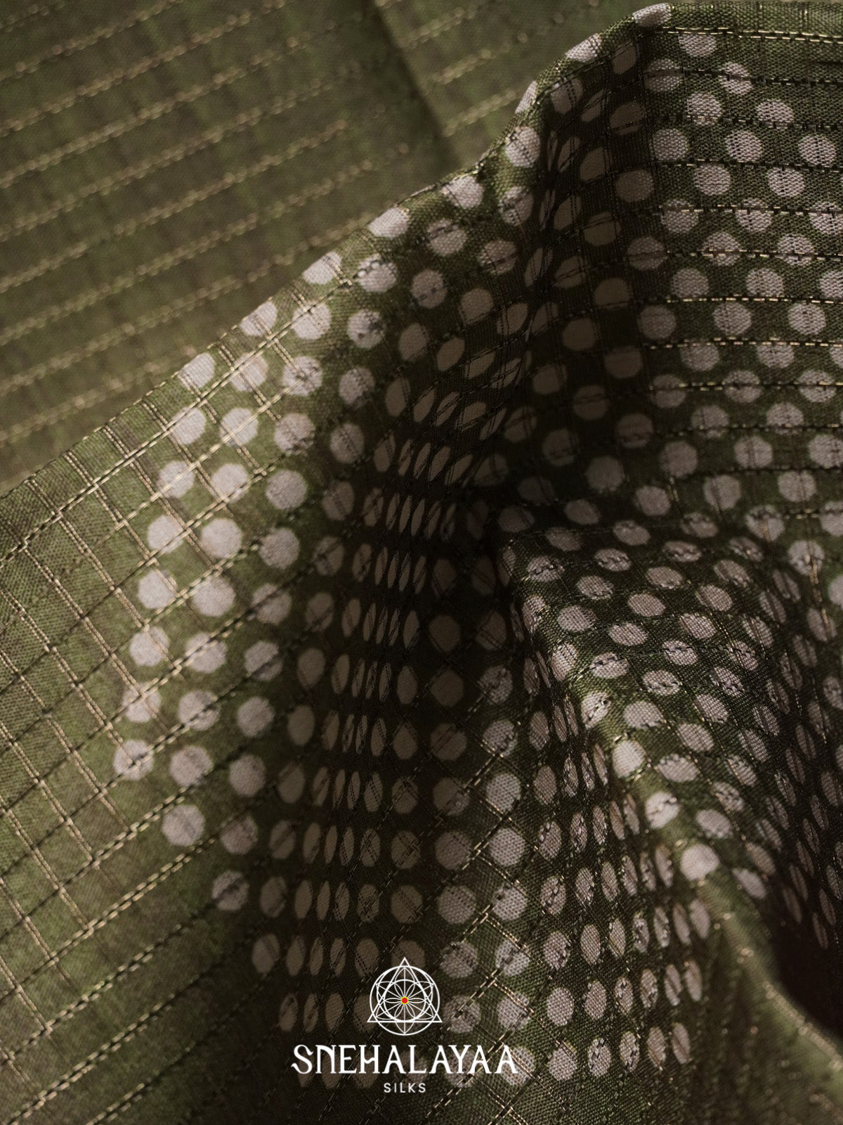 Olive Green Tussar Saree