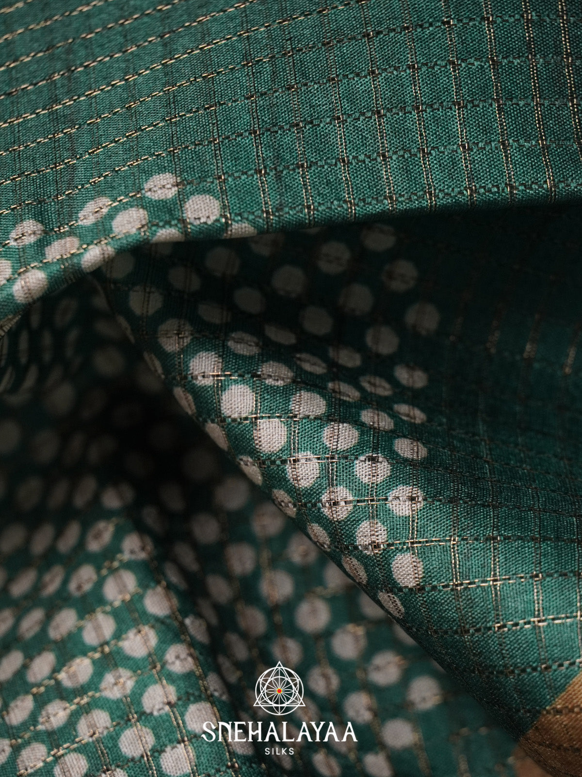 Bottle Green Tussar Saree