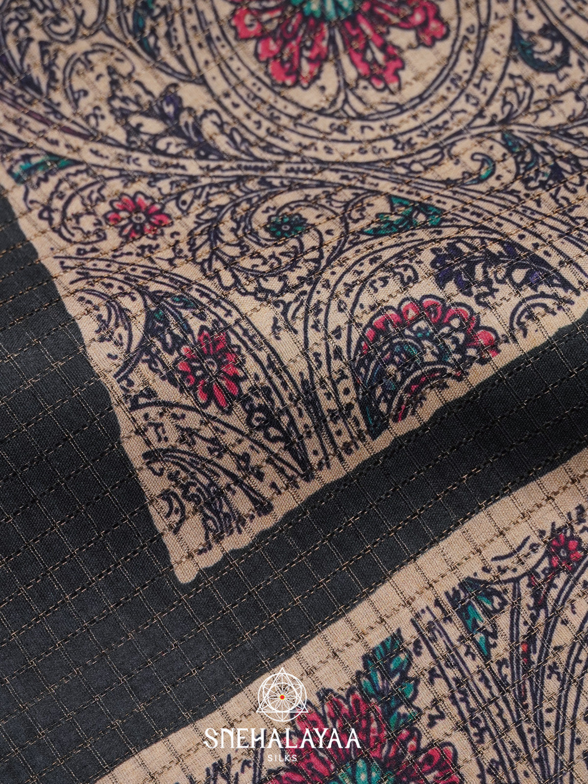 Black Tussar Saree