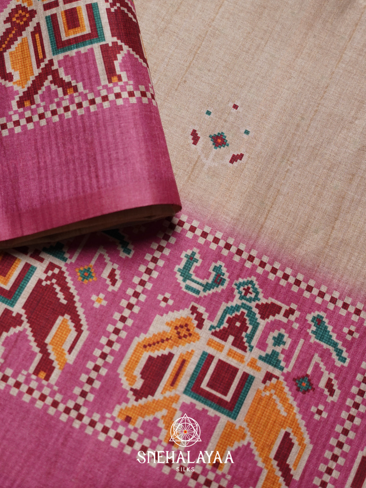 Beige Jute Saree