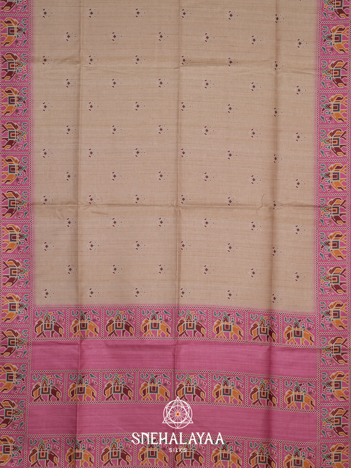 Beige Jute Saree