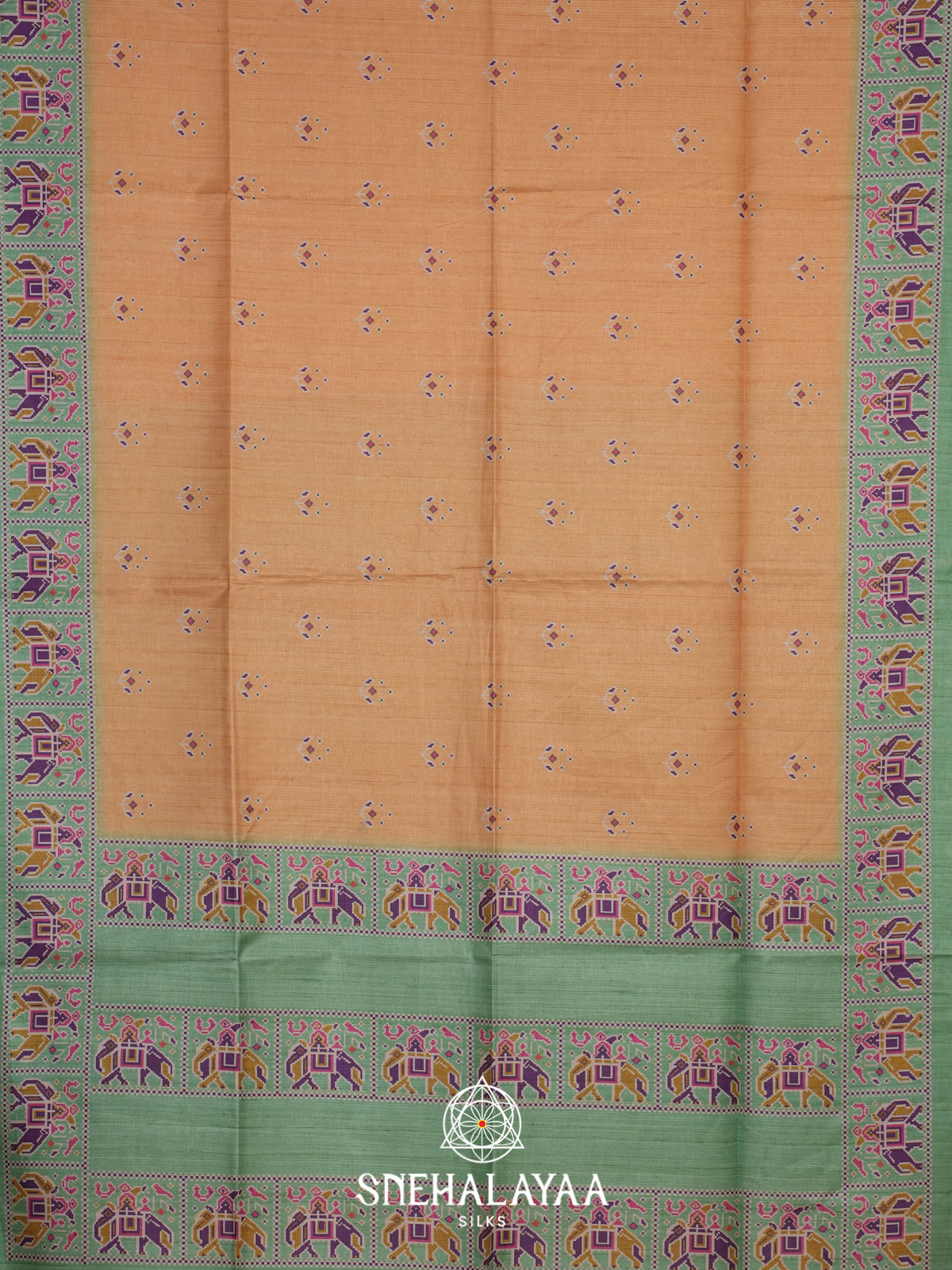 Orange Jute Saree