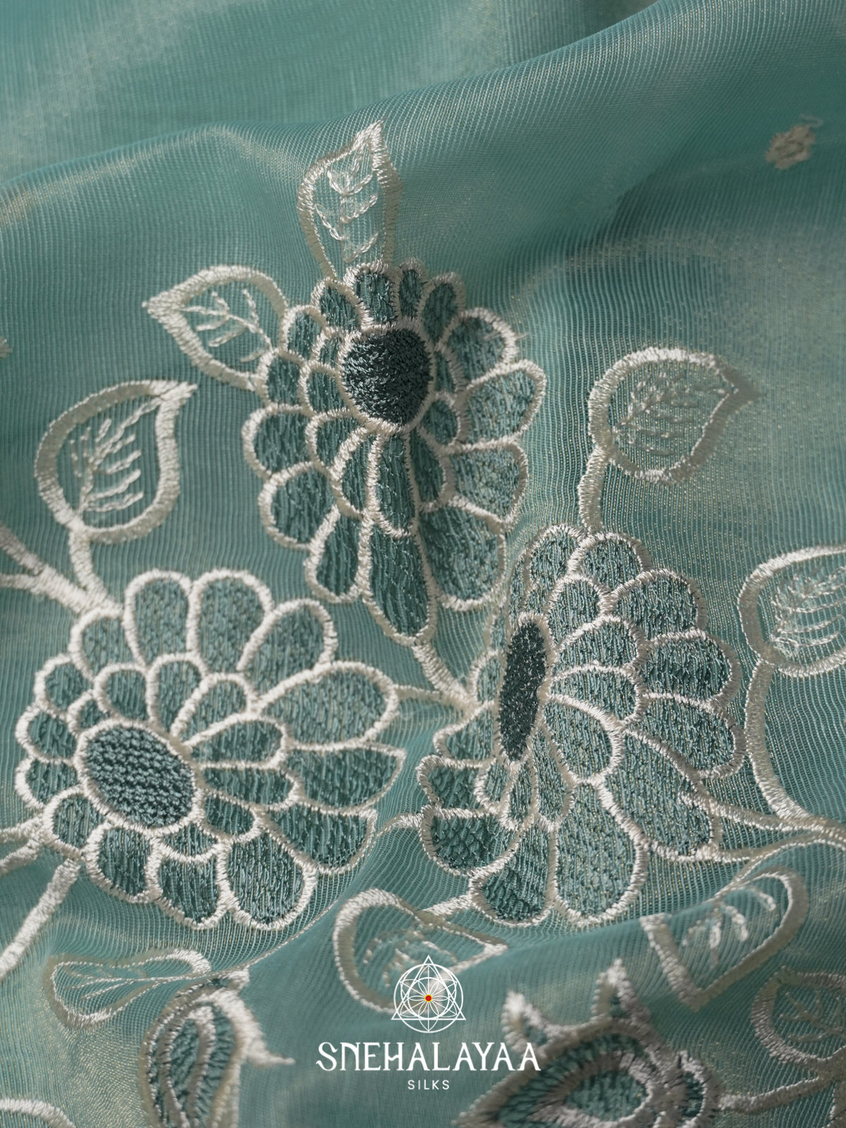 Sea Green Linen Saree