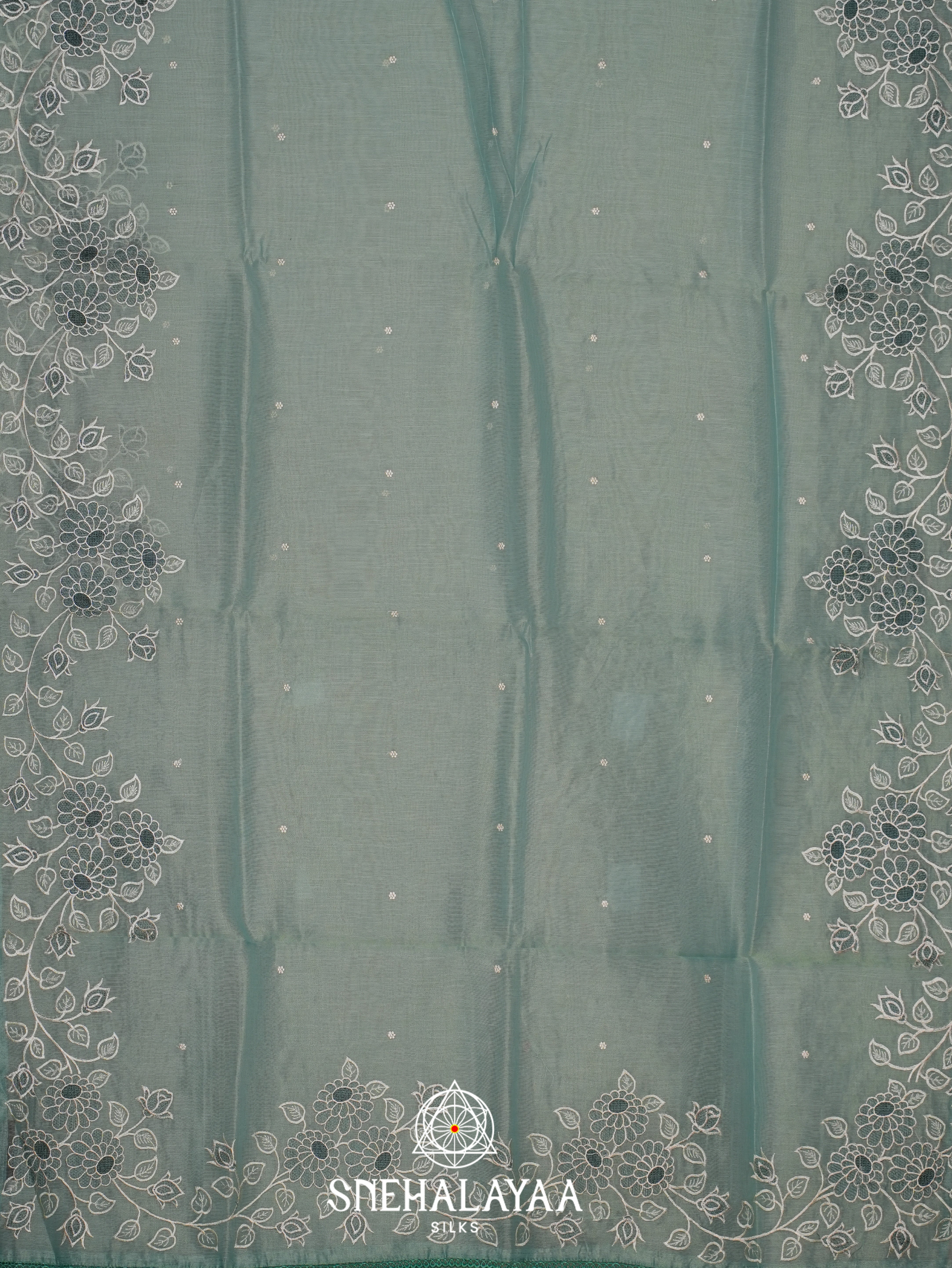 Sea Green Linen Saree
