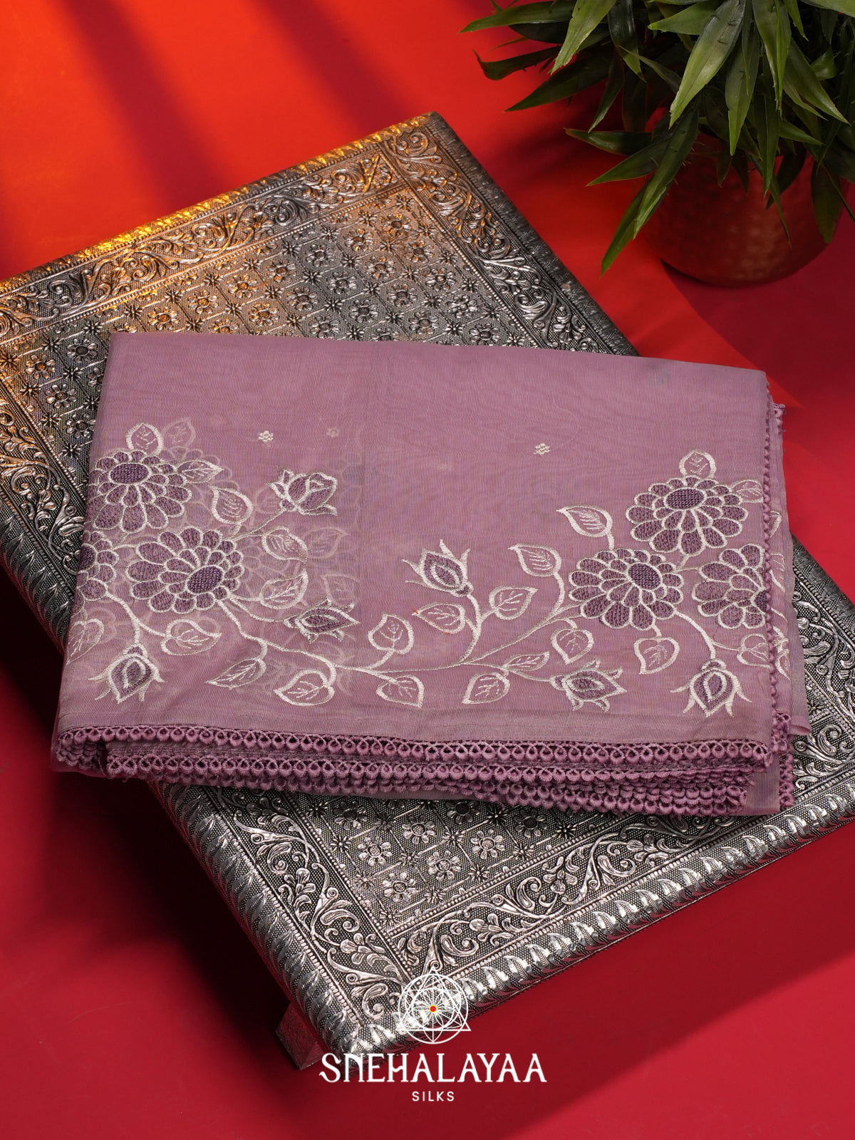 Lavender Linen Saree