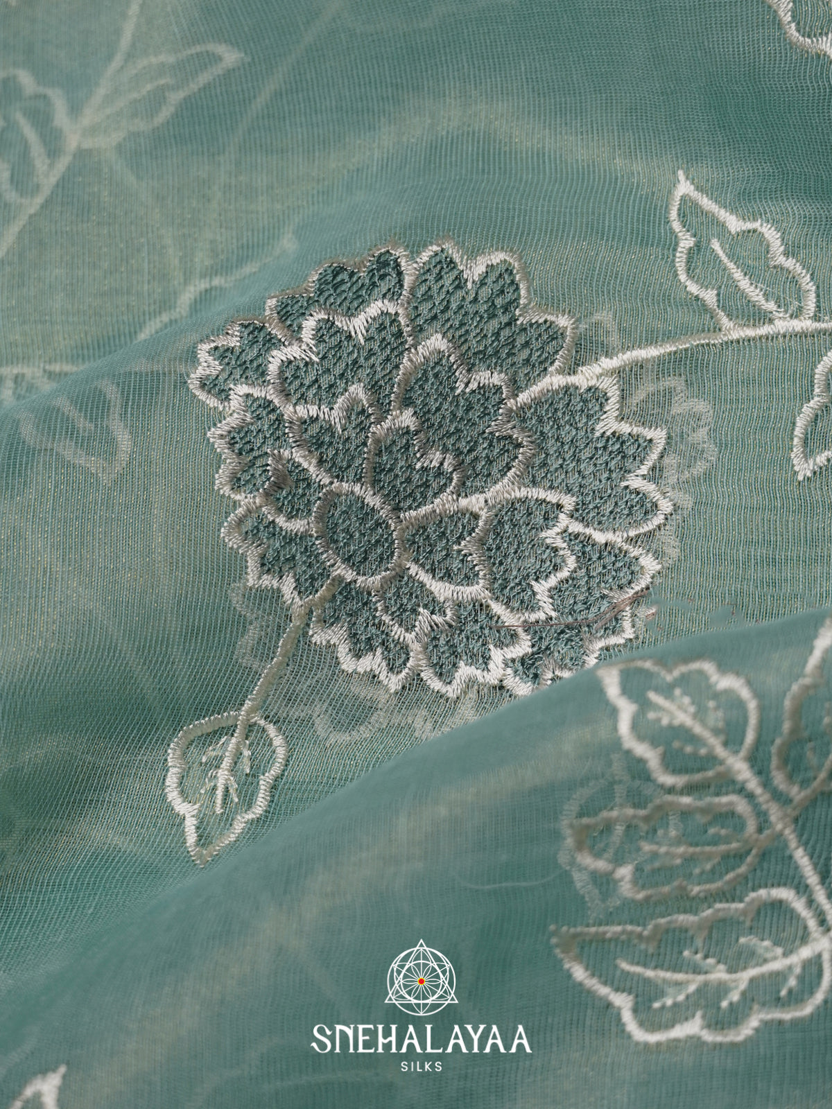 Sea Green Linen Saree