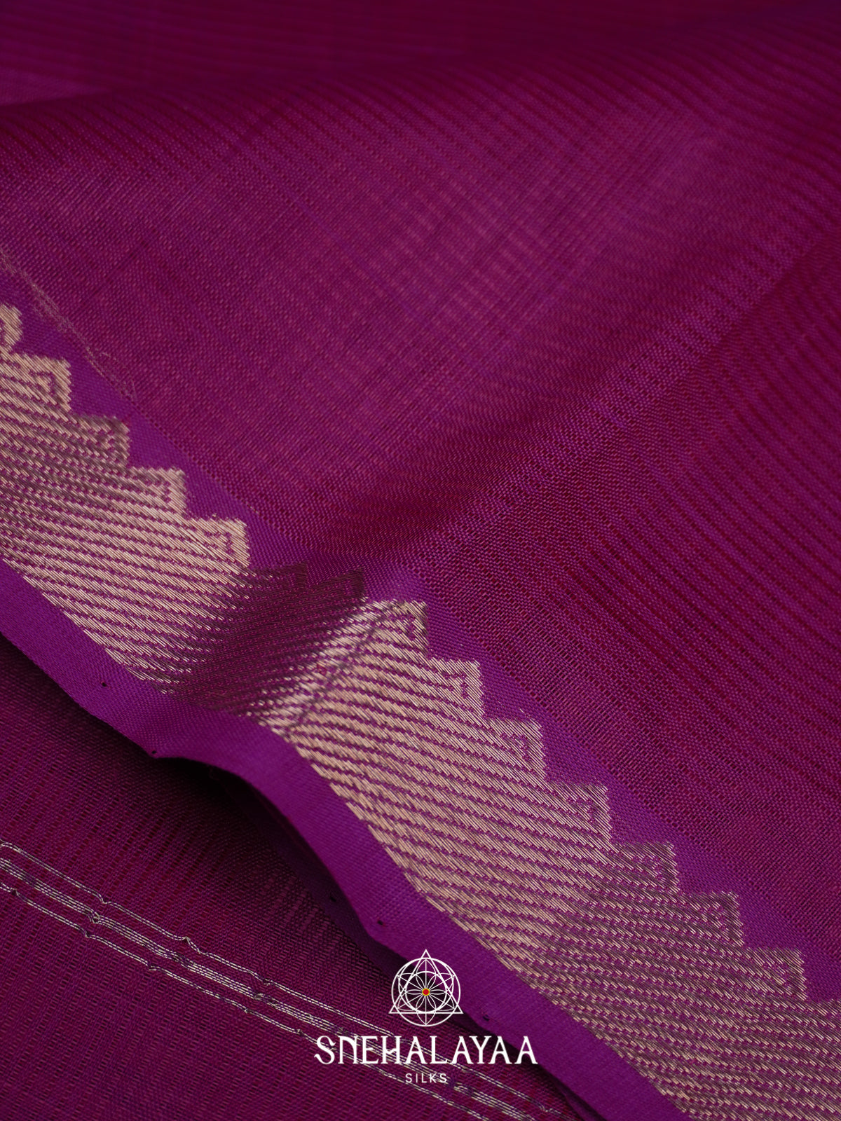 Magenta  Mangalagiri Silk Cotton Saree with Printed Blouse